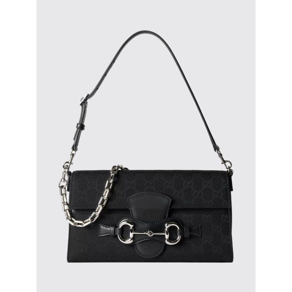 Gucci Women Gucci Horsebit Ristretto Shoulder Bag In Gg Monogram Jacquard